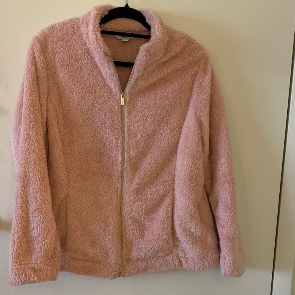 Croft & Barrow Soft Cozy Pink Teddy Jacket